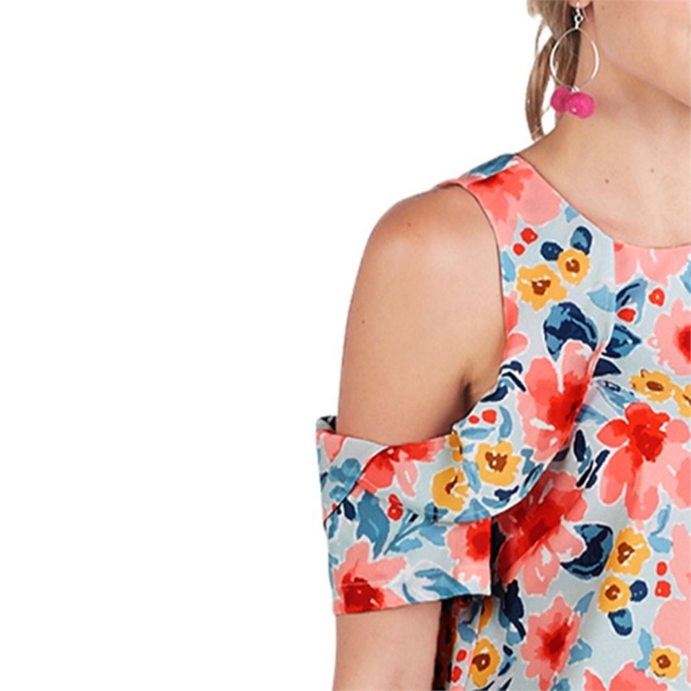 NWT Floral Cold Shoulder top Size Small - Picture 3 of 3